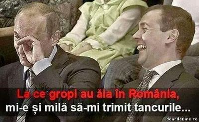 La ce gropi au aia in Romania imi e mila sa trimit tancurile