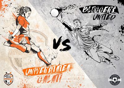Poster fotbal feminin vs bloggeri