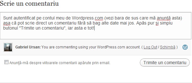 Comentariu Autentificat