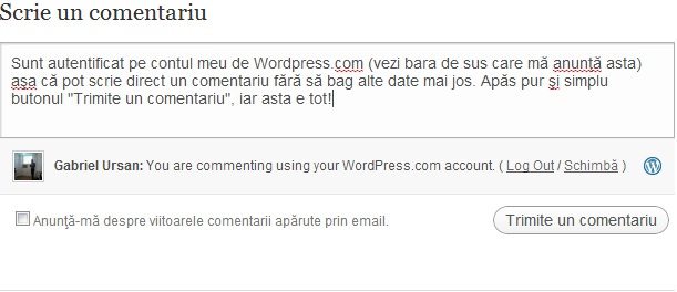 Comentariu Autentificat