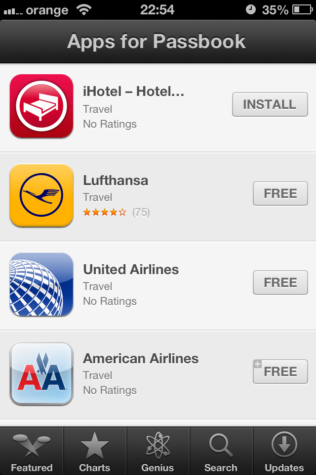 Aplicatii Passbook