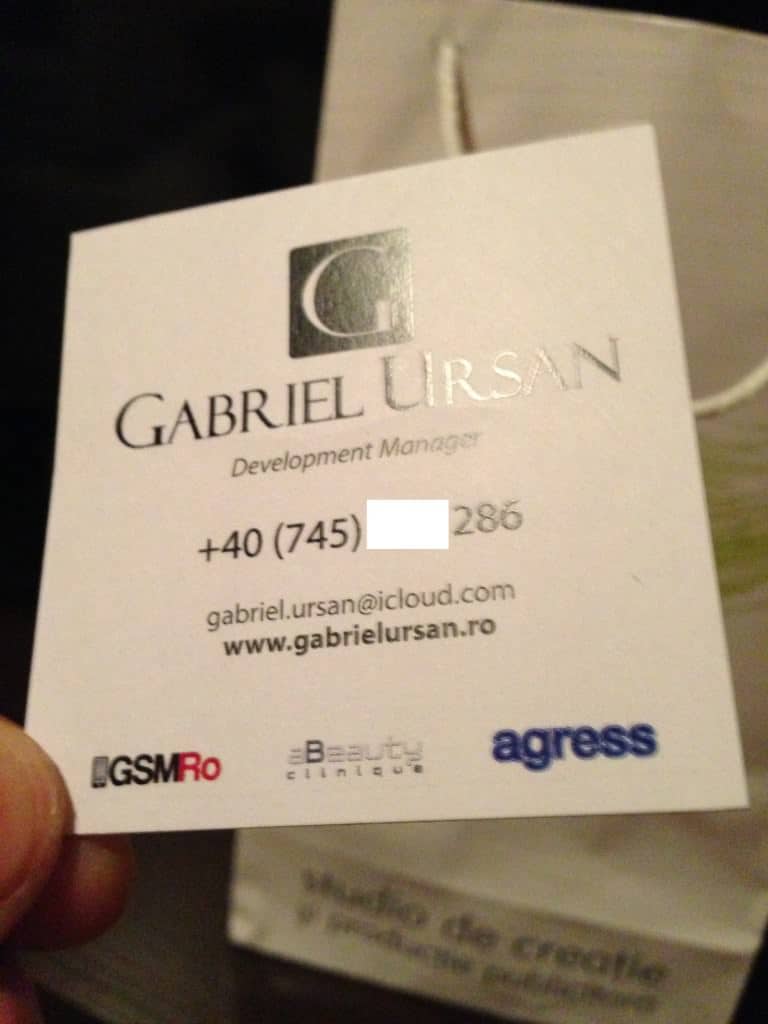 Carte de vizita Gabriel Ursan din apropiere