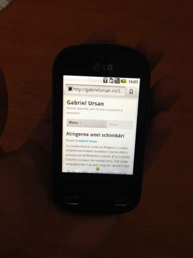 LG Optimus Me 350 navigare internet