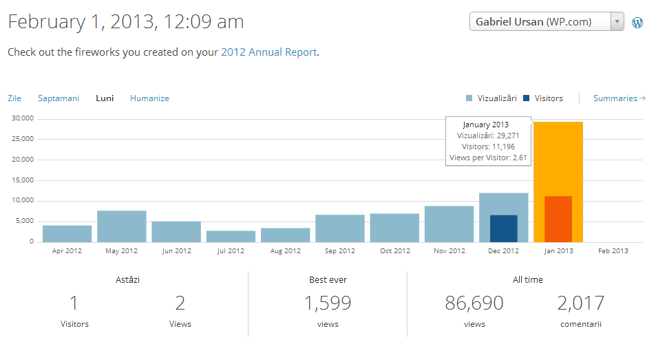 Statistici GabrielUrsan.ro - ianuarie 2013