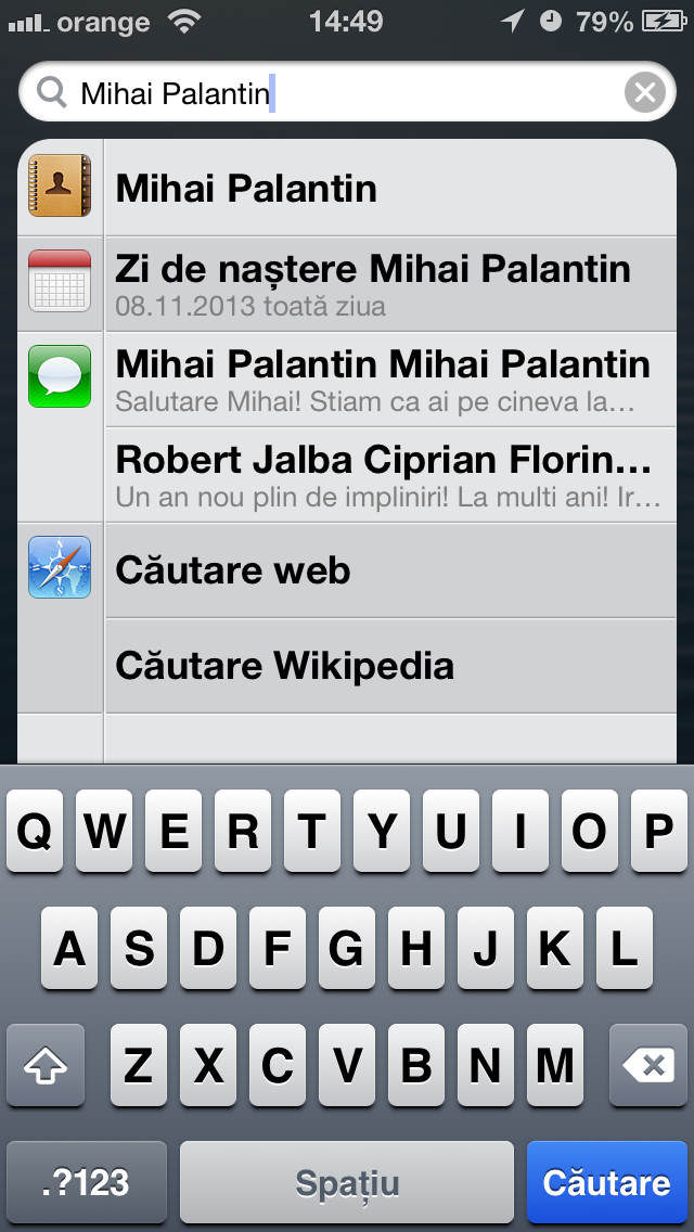Cautare mesaj