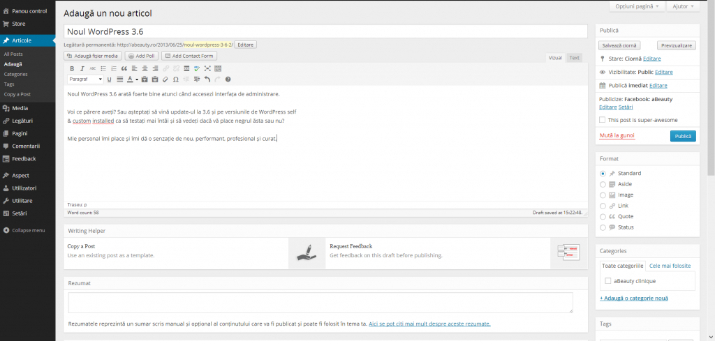 Noul WordPress 3.6