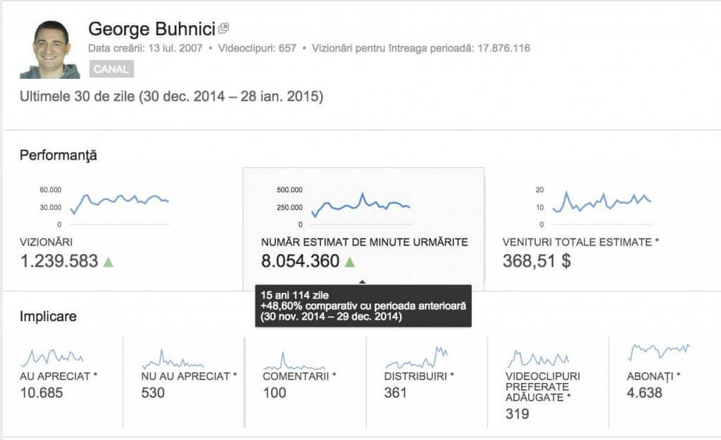 Cat se castiga cu YouTube in Romania