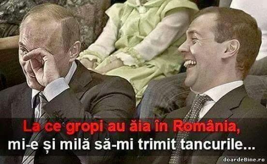 La ce gropi au aia in Romania imi e mila sa trimit tancurile