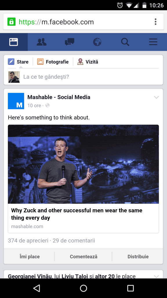 Facebook Mobile version