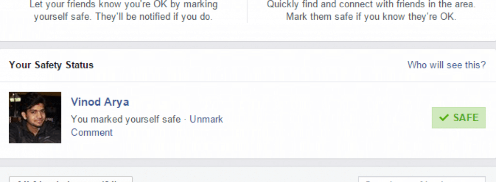 Safe in Nepal Facebook