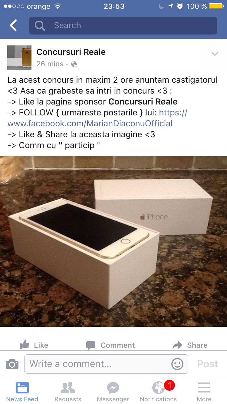 Concursuri Reale iPhone