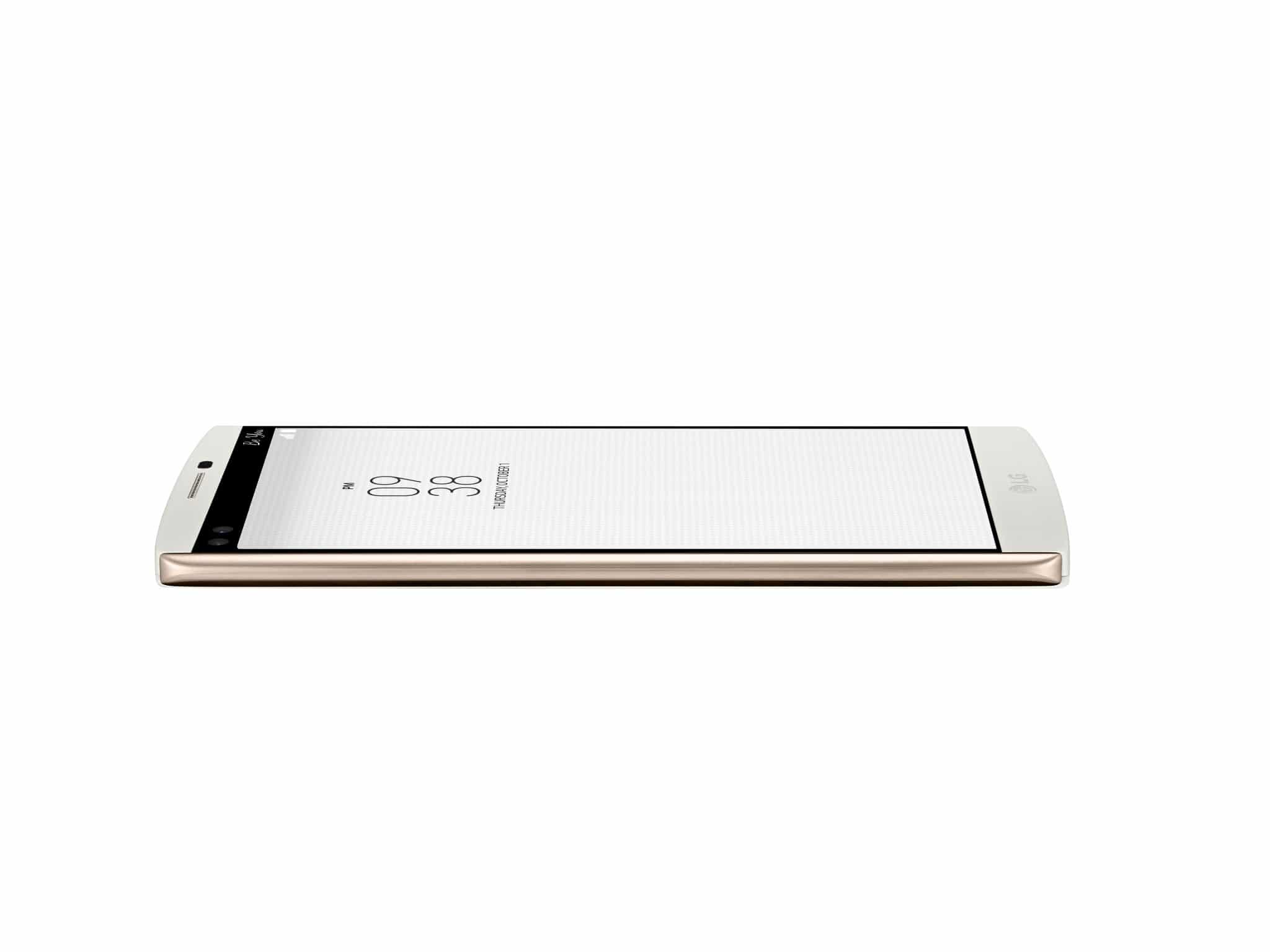 LG V10 alb culcat, lateral