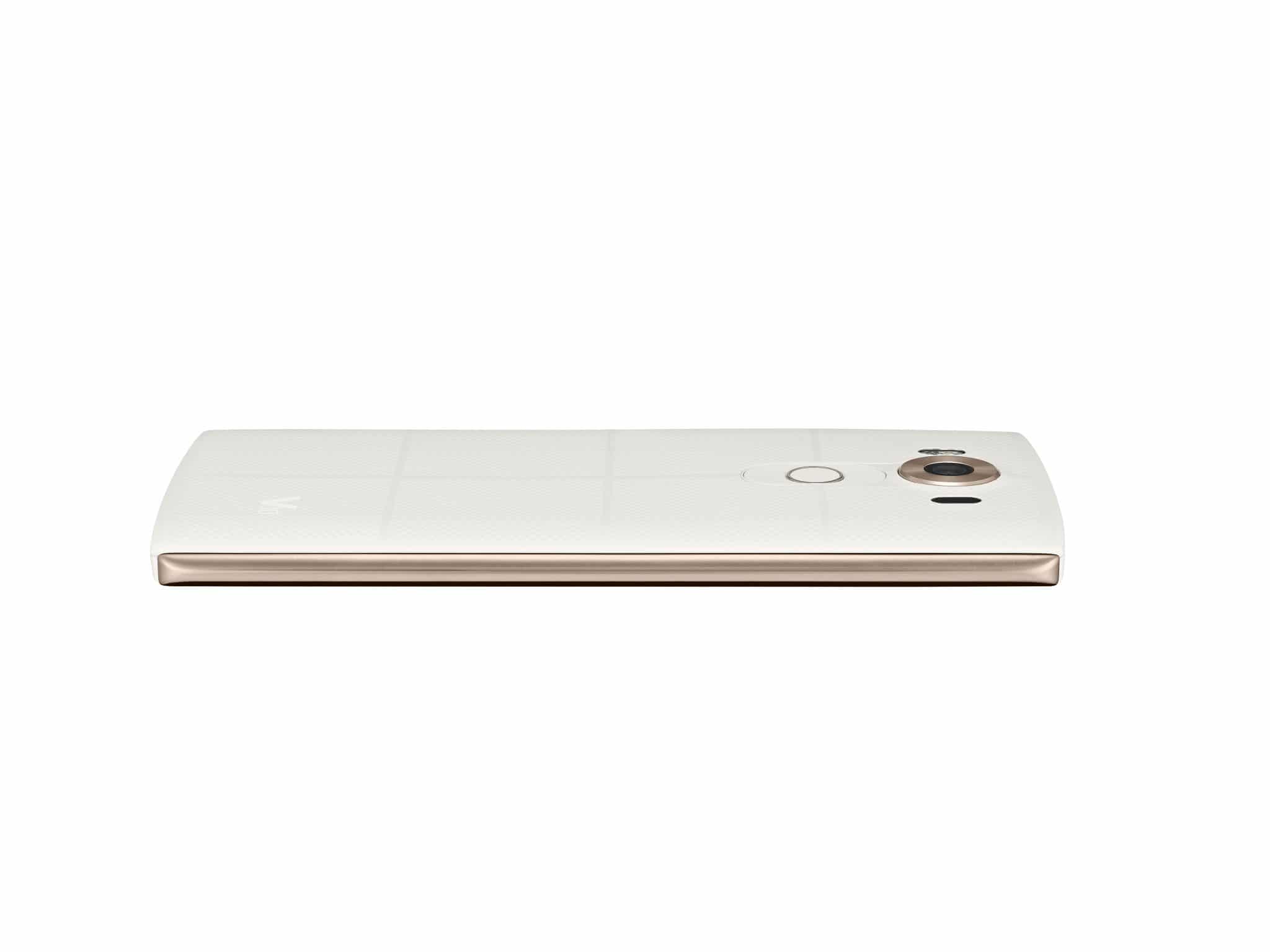 LG V10 alb spate, privit din lateral
