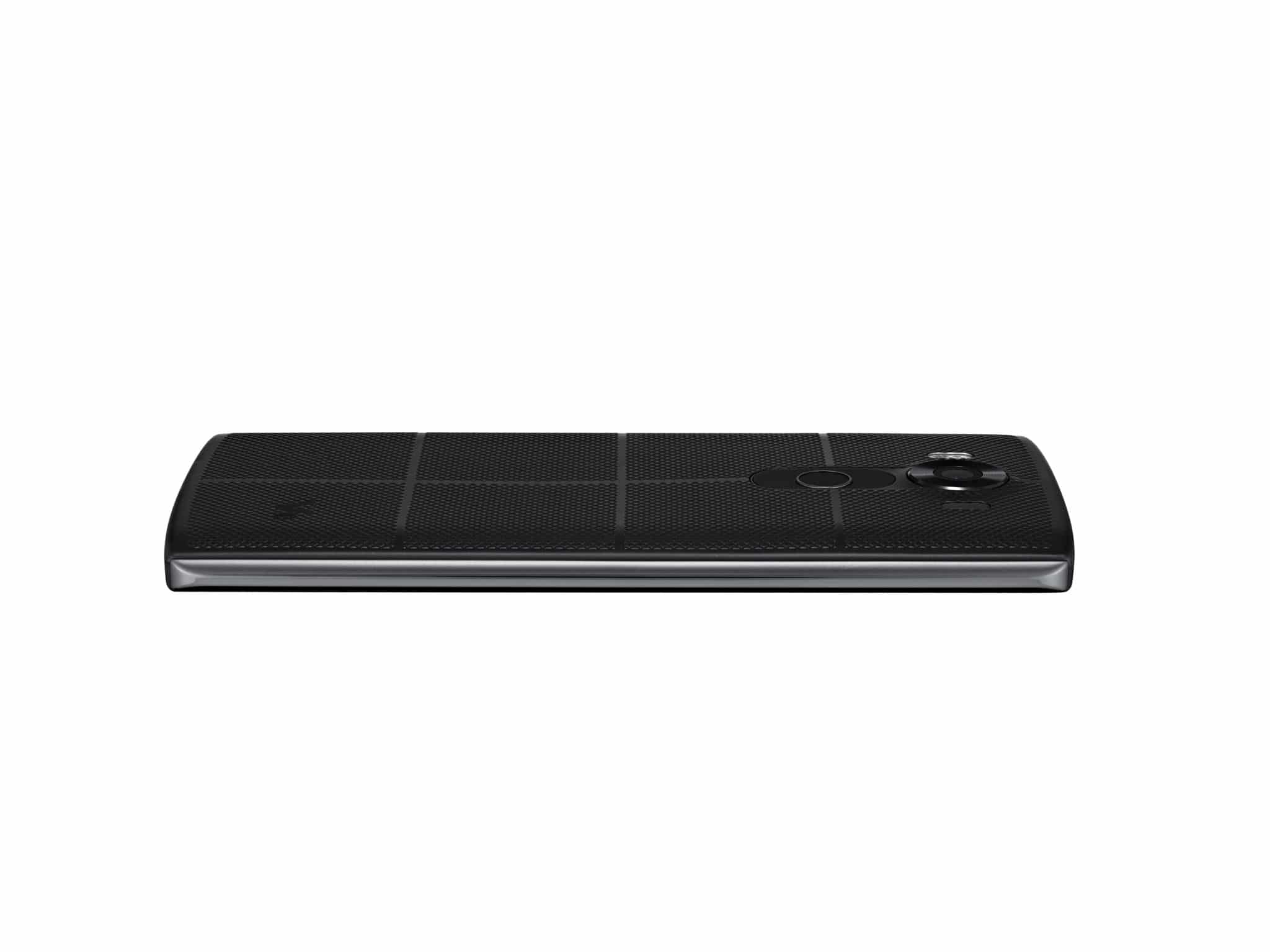 LG V10 negru spate, privit din lateral