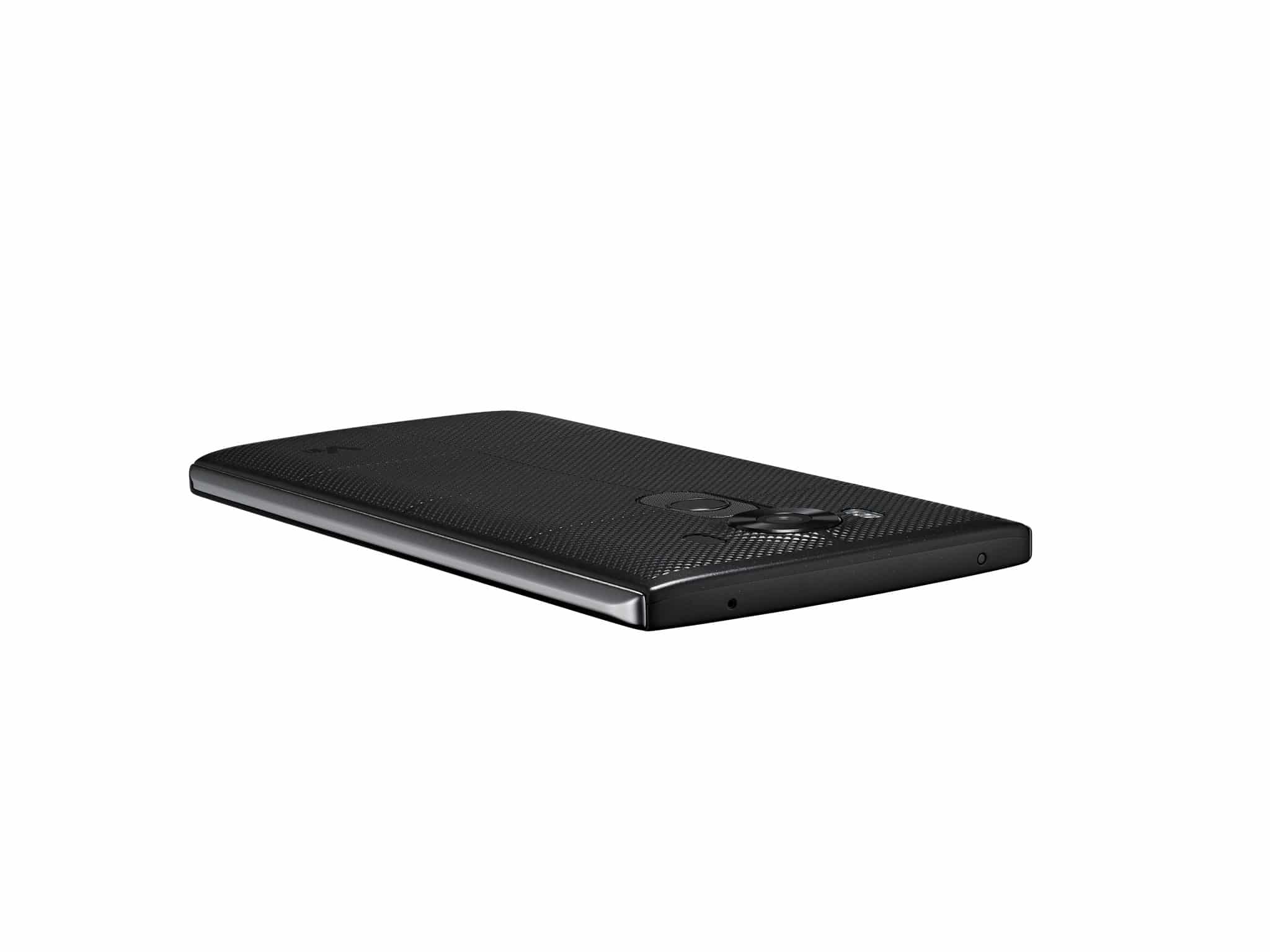 LG V10 negru cu ecranul in jos