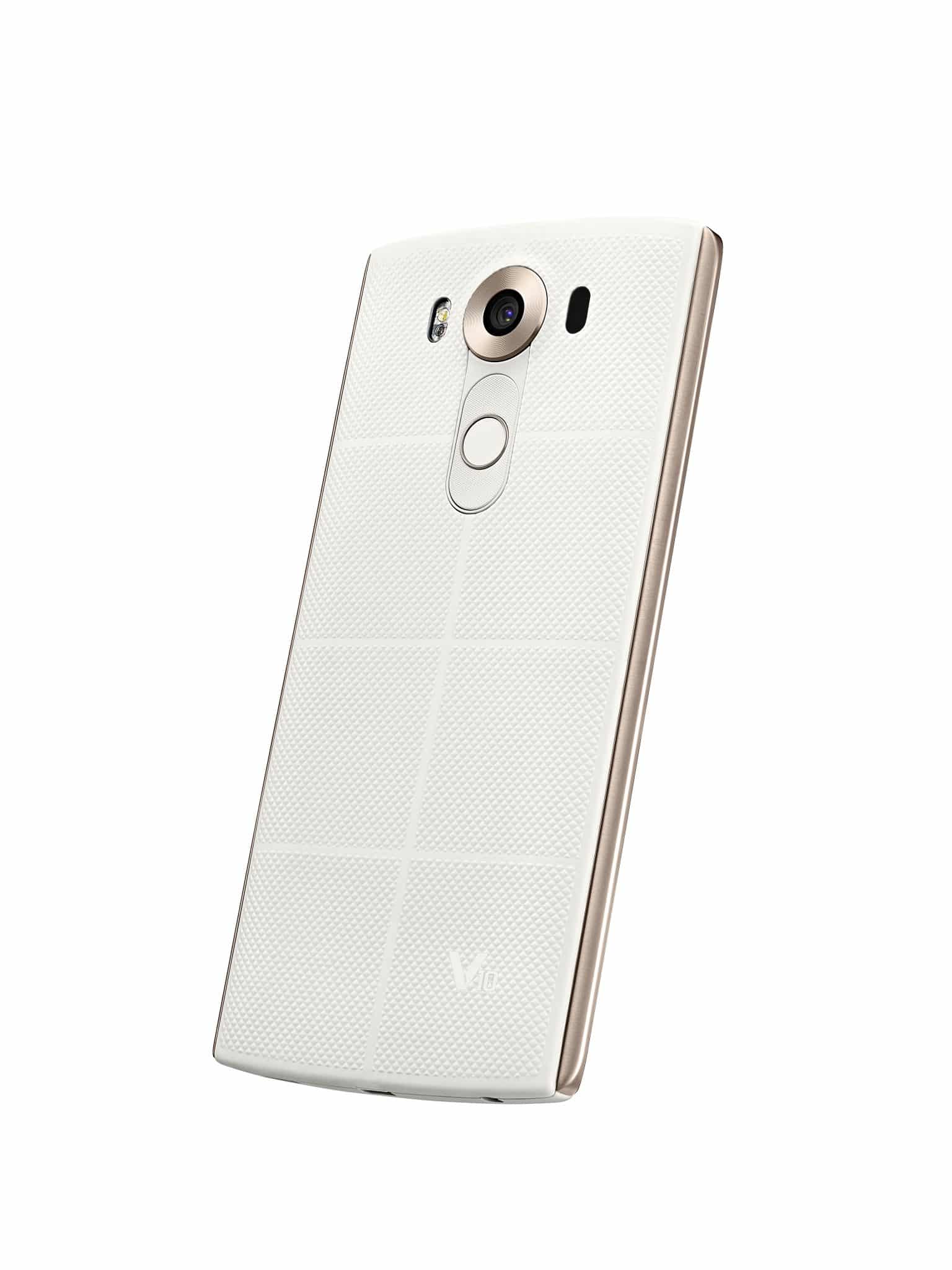 LG V10 spate lateral alb alta perspectiva