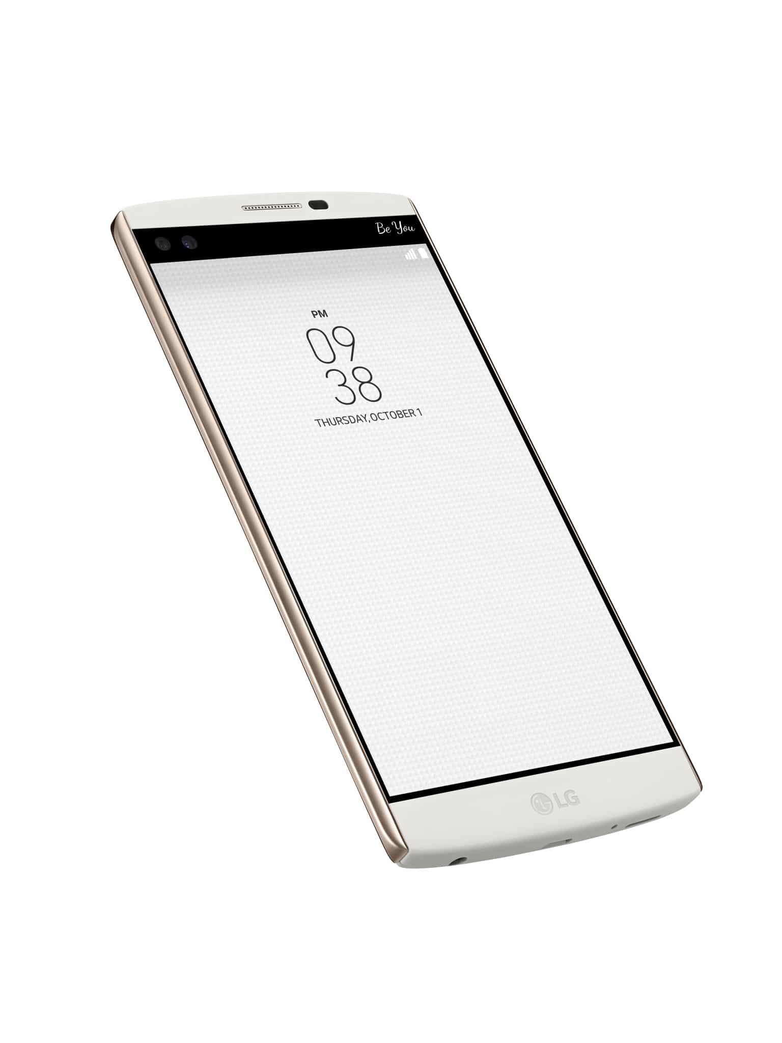 LG V10 fata lateral alb