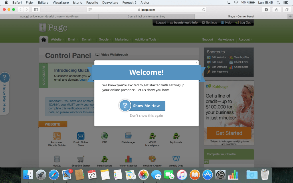 Control Panel iPage