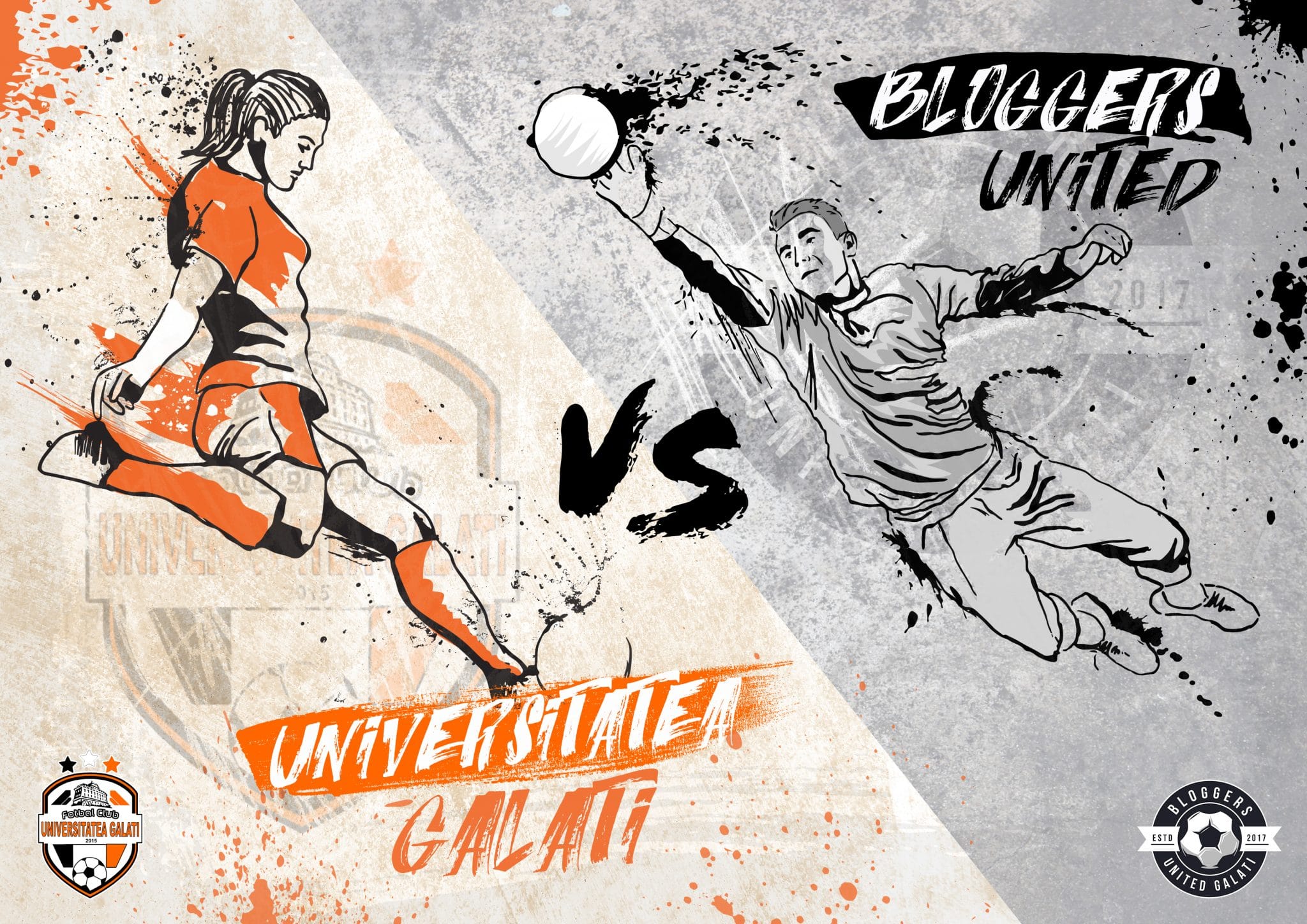 Poster fotbal feminin vs bloggeri