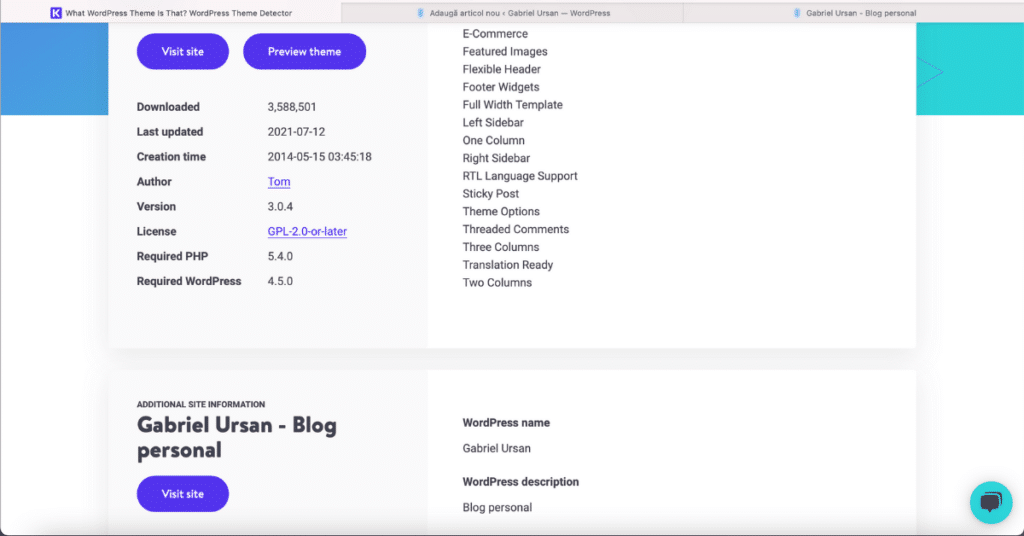 WordPress Theme Detector