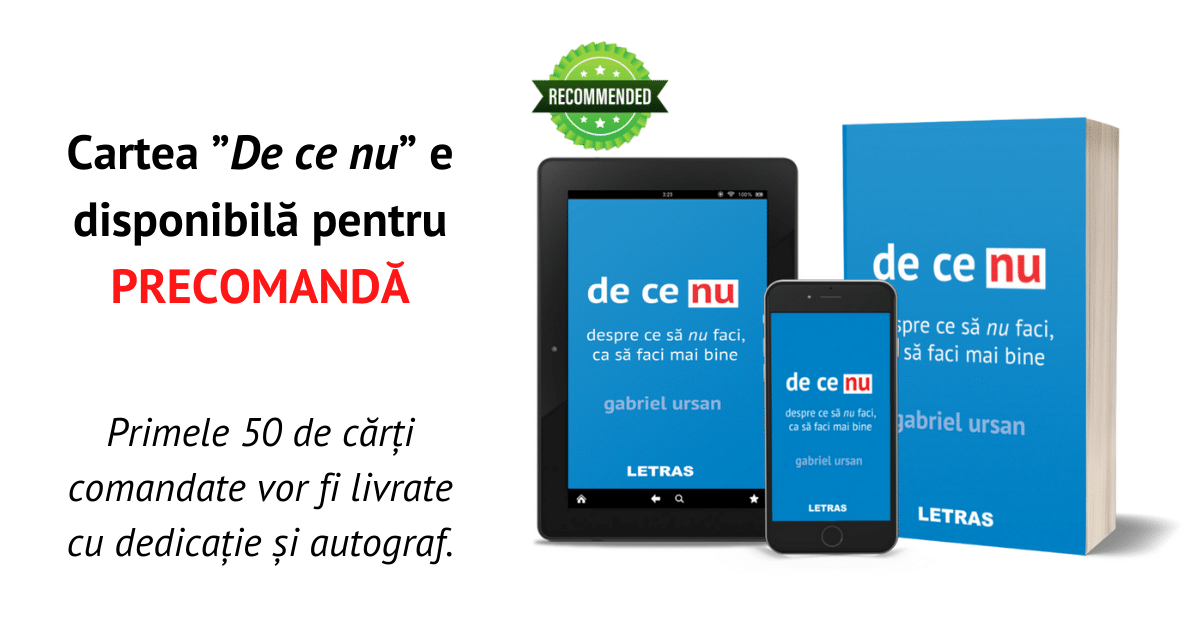 Cartea ”De ce nu” e disponibilă pentru PRECOMANDĂ