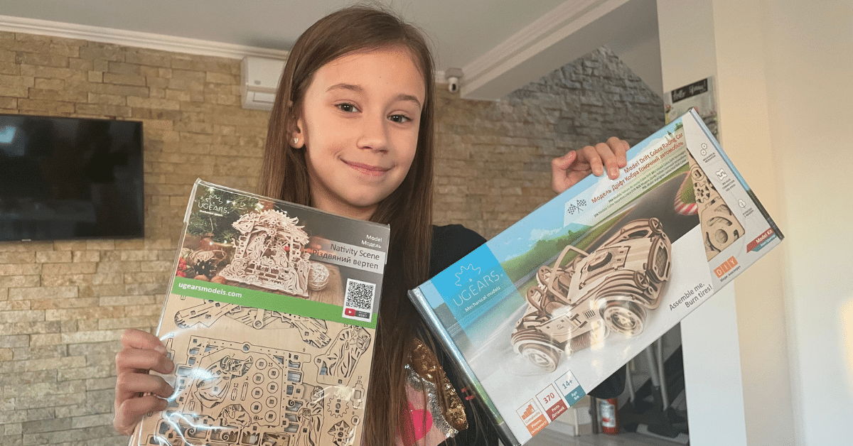 Puzzle 3D lemn Ugears mecanic