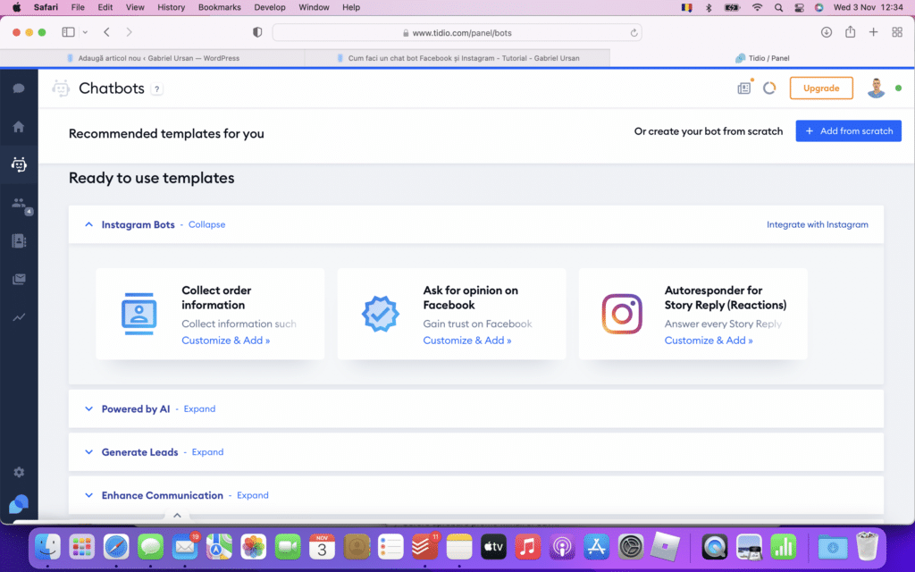 Gasesti acest link in meniul CHATBOTS
