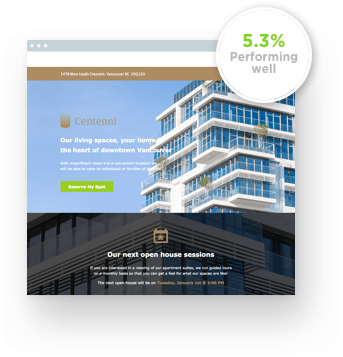 Rata de conversie buna imobiliare landing page