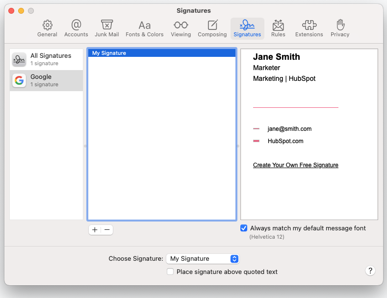 Pasul 19 - Cum adaugi o semnatura HTML in Apple Mail