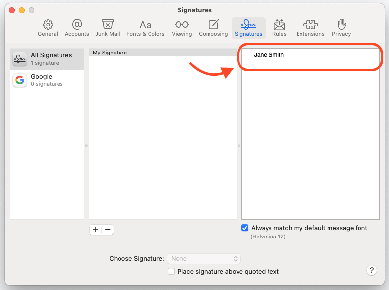 Pasul 3 - Cum adaugi o semnatura HTML in Apple Mail