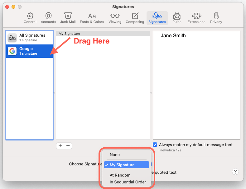 Pasul 4 - Cum adaugi o semnatura HTML in Apple Mail